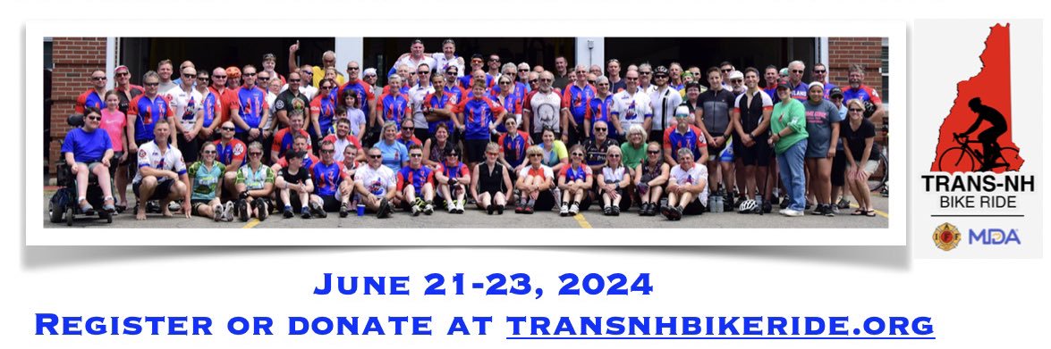 Trans-NH Bike Ride for MDA banner