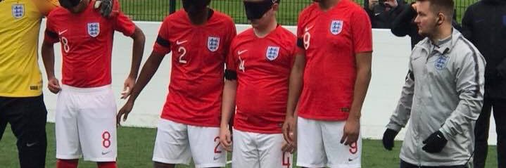 Rainbow blind football banner