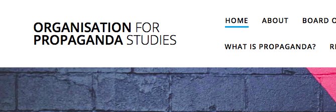 Organisation for Propaganda Studies banner