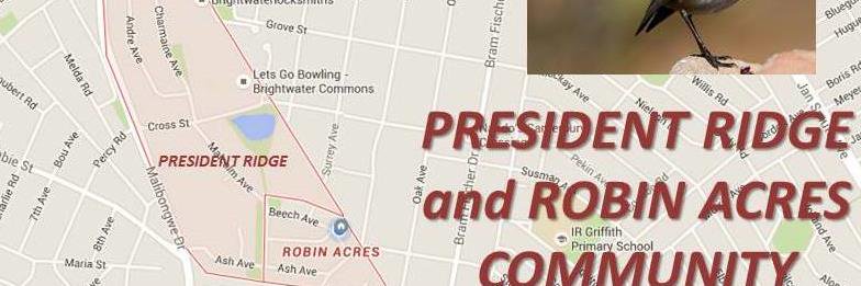 Robin Acres and President Ridge Community banner