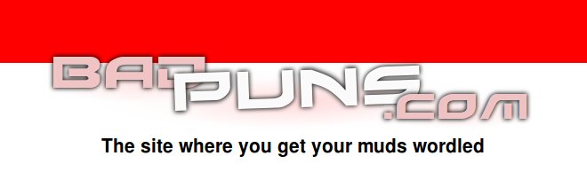 BadPuns.com banner