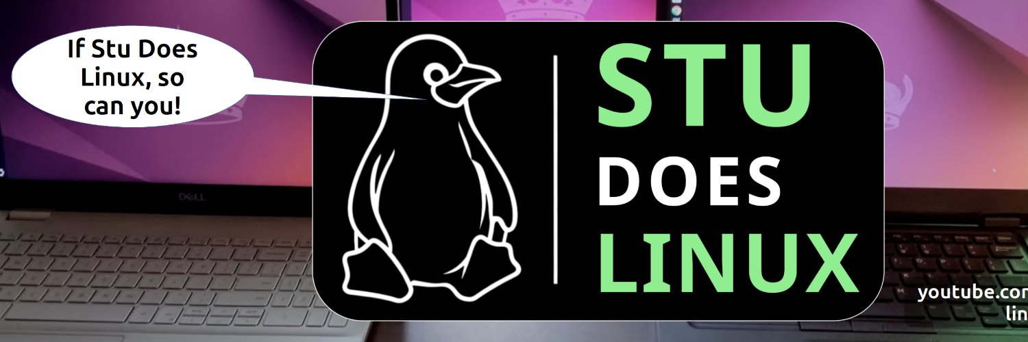 Stu Does Linux (Stu Keroff) 🐧 + 🏫 banner