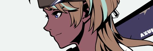 pungching her banner