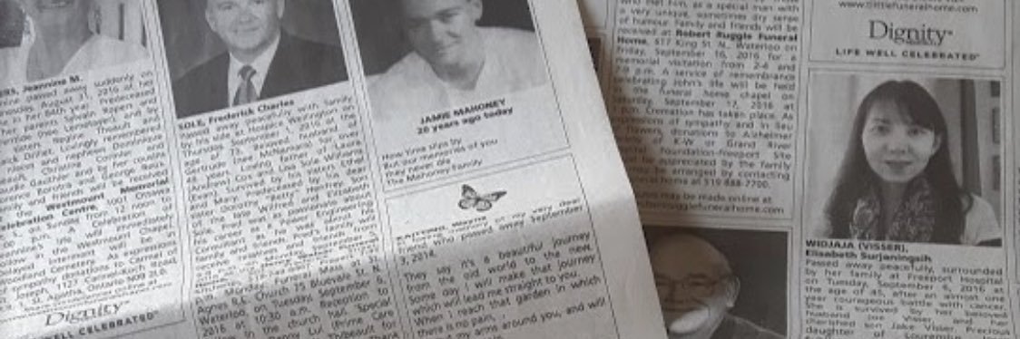 Obituary banner