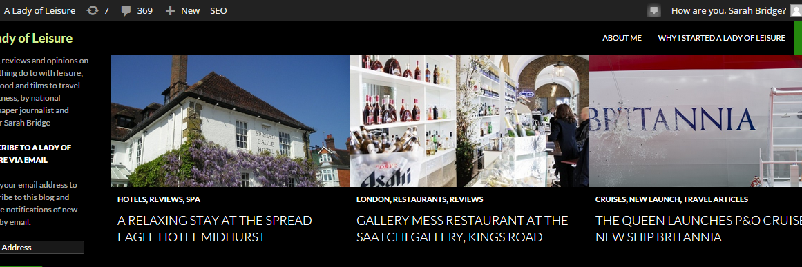 Sarah Bridge - Travel and Business Writer/Blogger banner