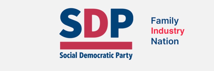 William Clouston SDP's banner