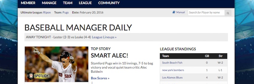 Baseball Manager banner