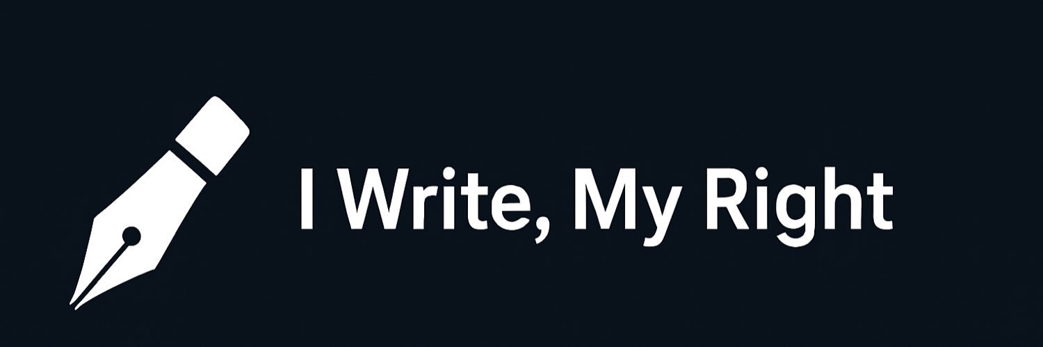 I WRITE, MY RIGHT banner