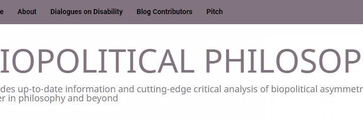 BIOPOLITICAL PHILOSOPHY banner