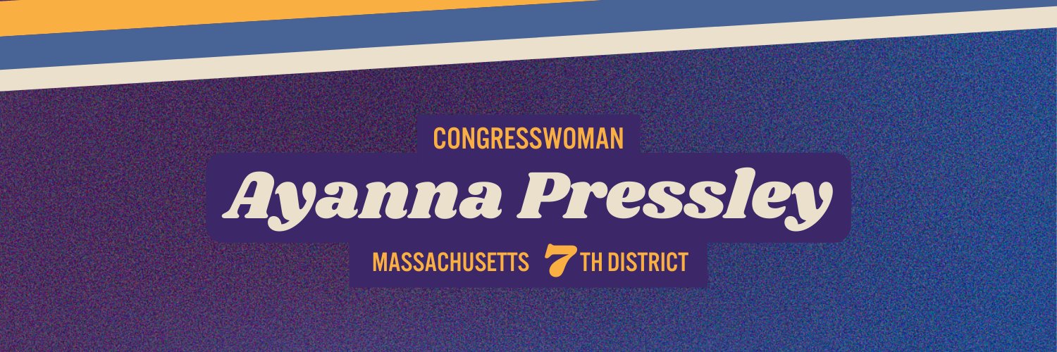 Congresswoman Ayanna Pressley's banner