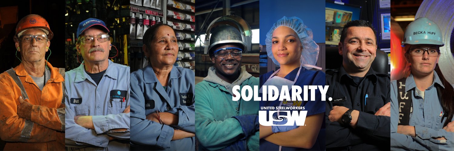 United Steelworkers Union's banner