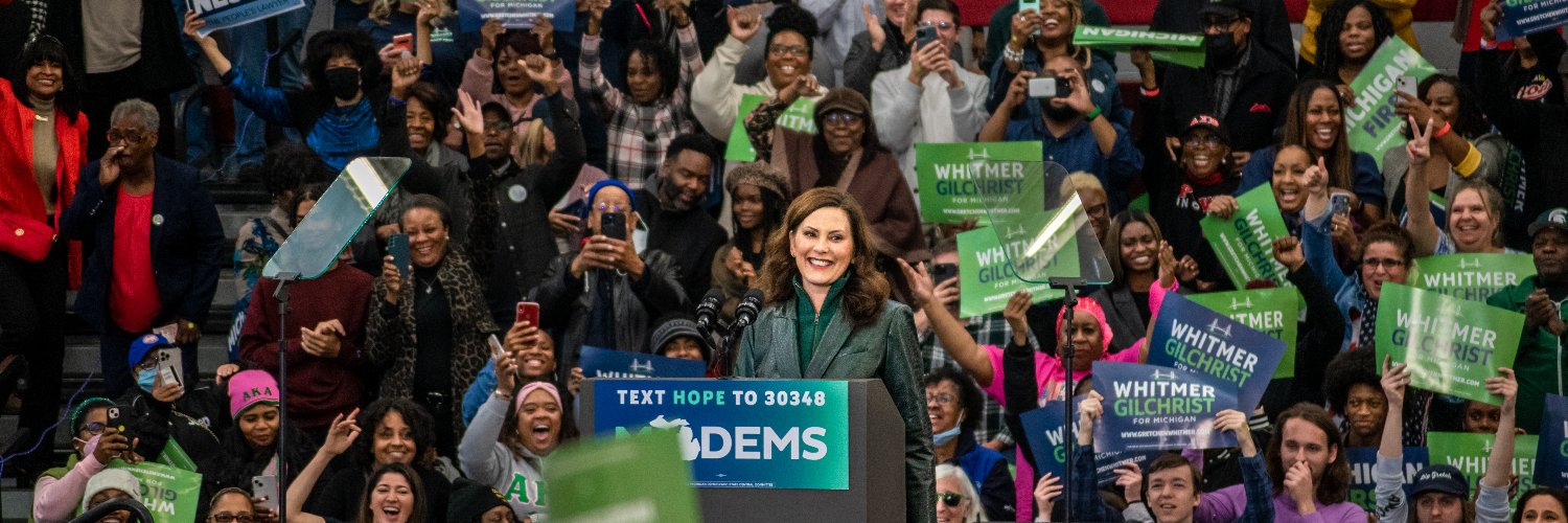 Gretchen Whitmer's banner