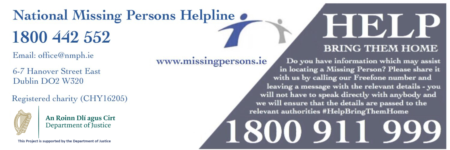 National Missing Persons Helpline's banner