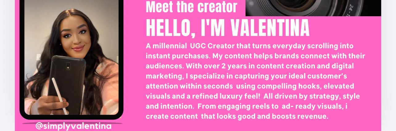 Simply Valentina | UGC Creator & Ad Strategist banner