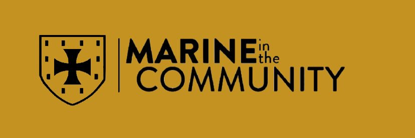 Marine in the Community's banner