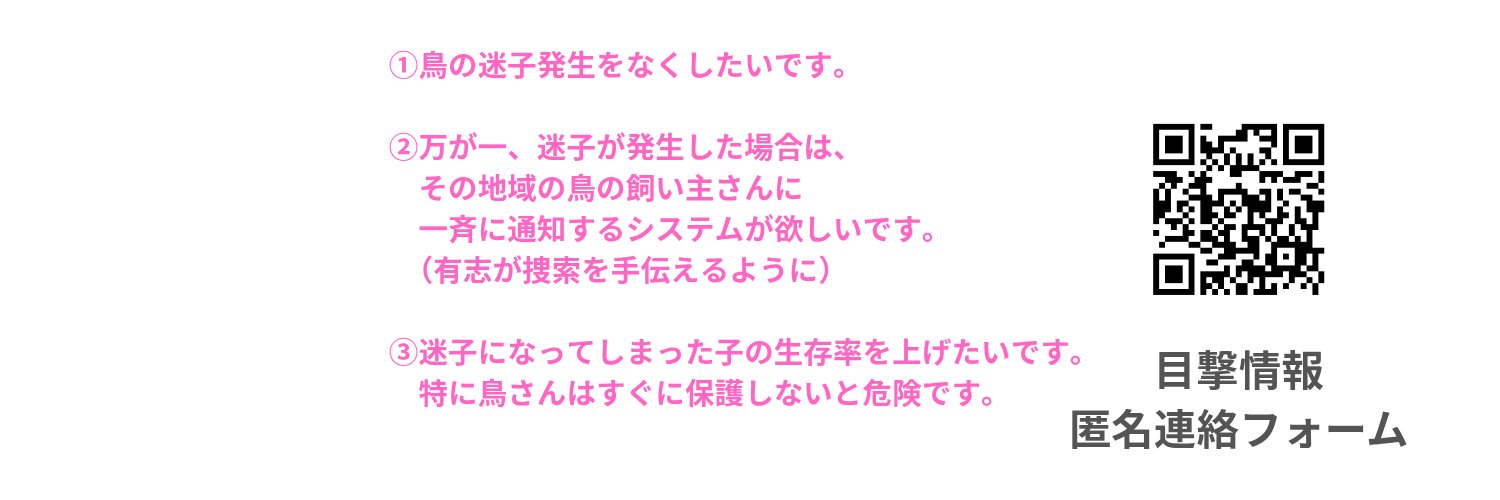 迷子鳥捕獲法研究家のことり（鳥の迷子をなくしたい） banner