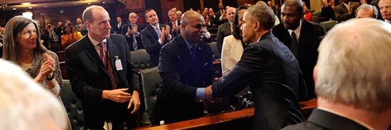 Speaker Emanuel “Chris” Welch's banner