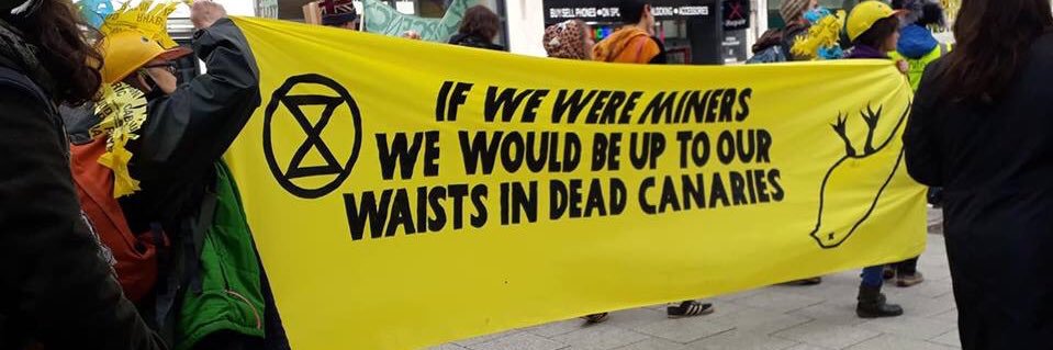 Extinction Rebellion SW Wales/DeOrllewin Cymru banner