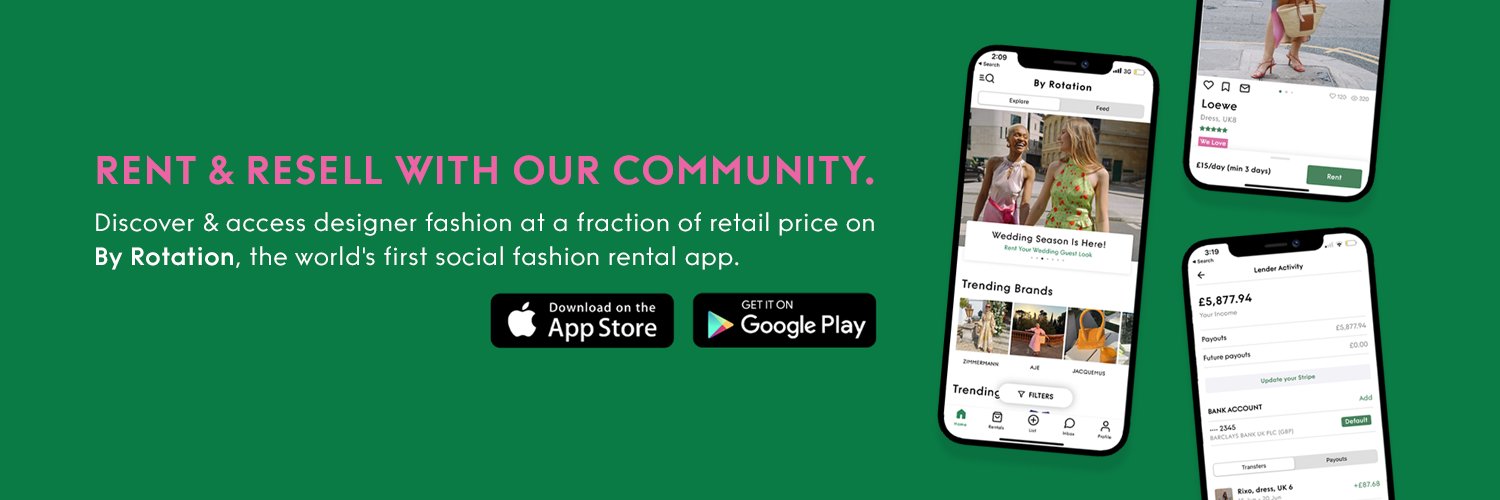 By Rotation, the social fashion rental app 💚♻️ Profile Banner