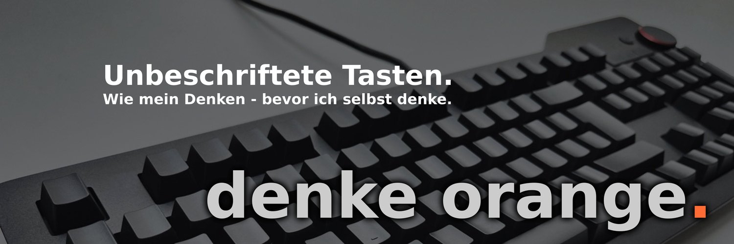 denke orange. nicht s/w banner