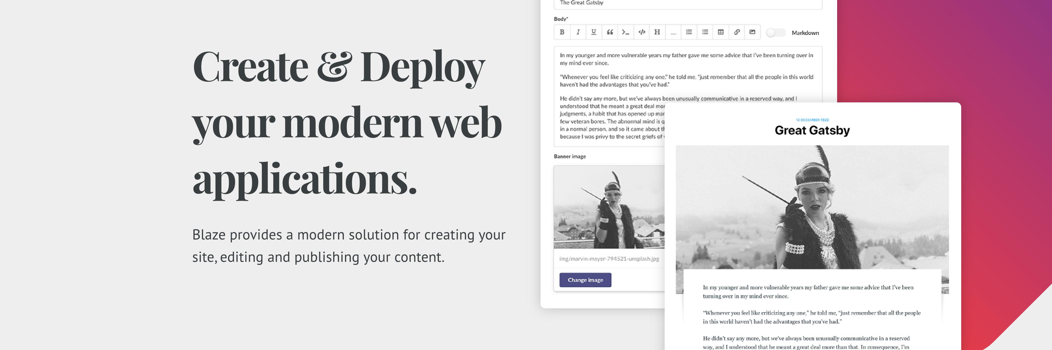 Blaze Hybrid CMS banner