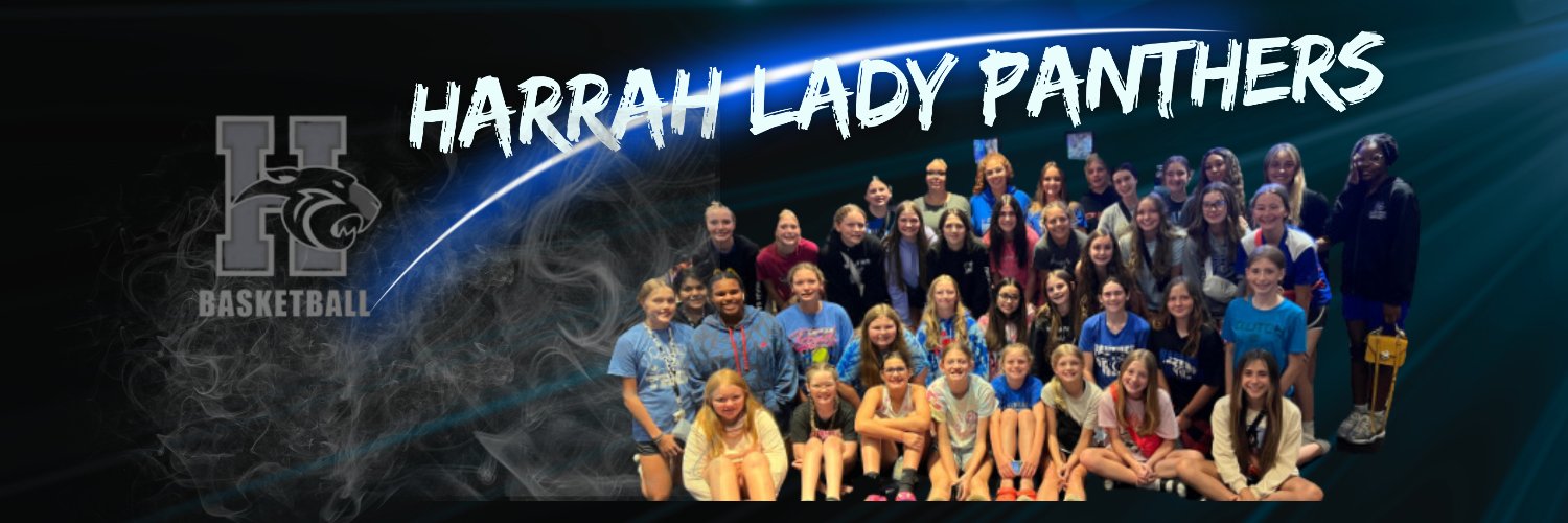 Harrah Lady Panthers Basketball banner