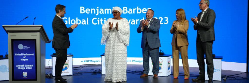 Mayor of Banjul Rohey Malick Lowe banner