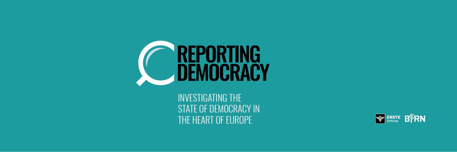 Reporting Democracy's banner