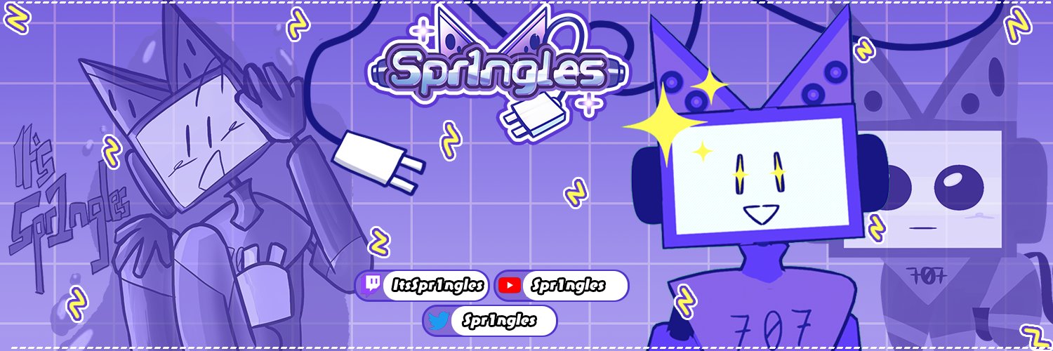 ★彡 𝗦𝗣𝗥𝟭𝗡𝗚𝗟𝗘𝗦 📺💜 TV Head VTuber banner