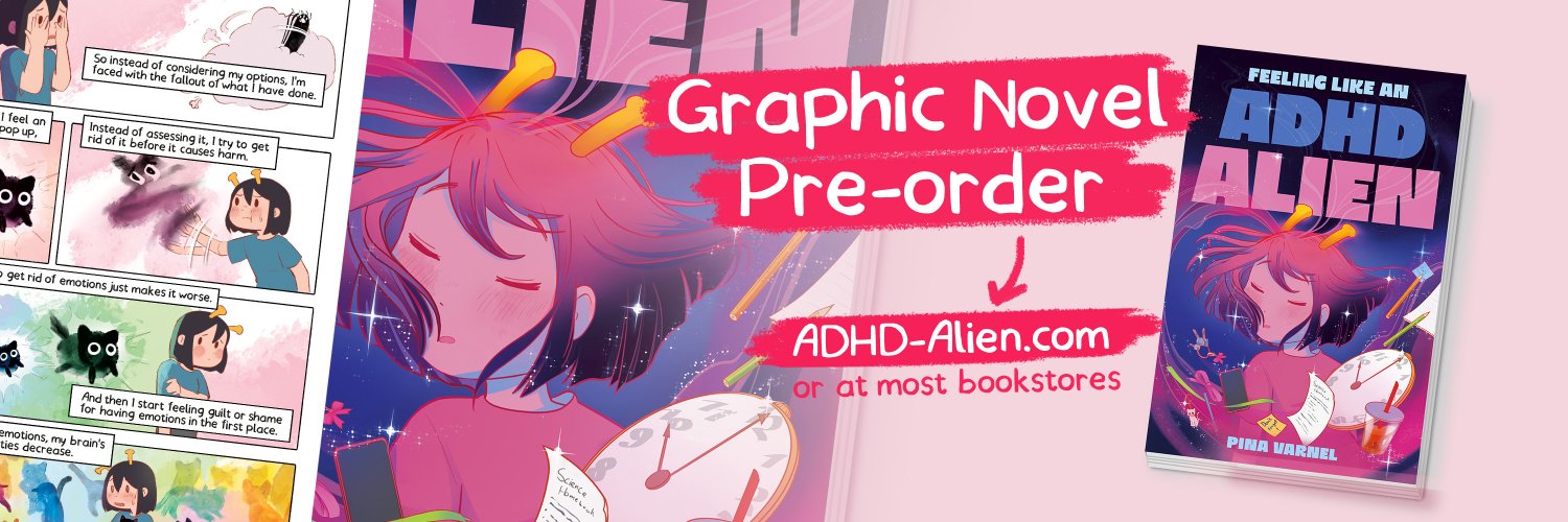 Pina✨ADHD Alien Comics banner