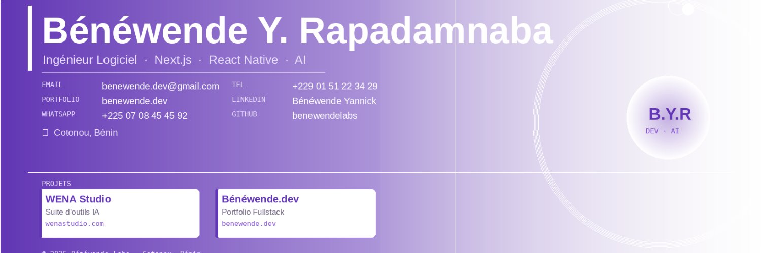 Benewende.dev banner
