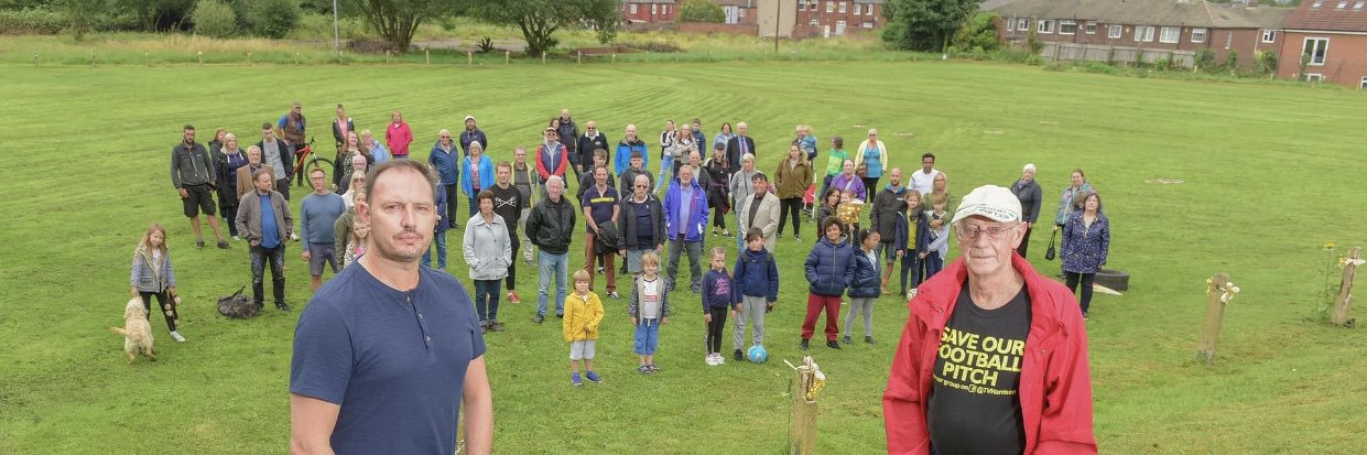 Save our Football Pitch -TV Harrison Sports Ground banner