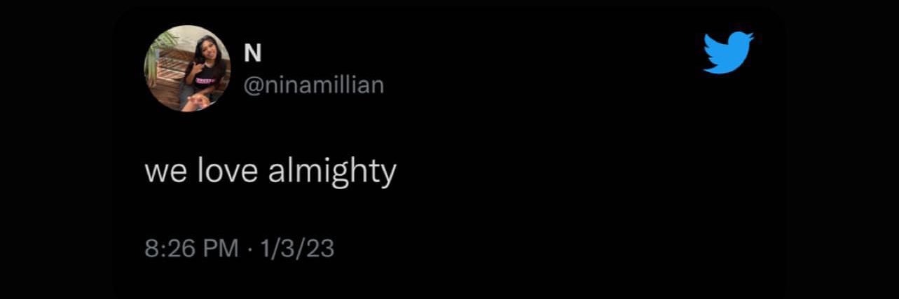 “MR.ALMIGHTY” banner