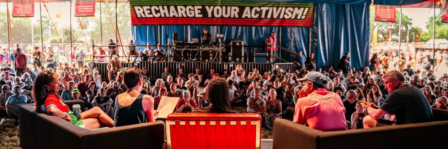 Claire Unite the Union's banner
