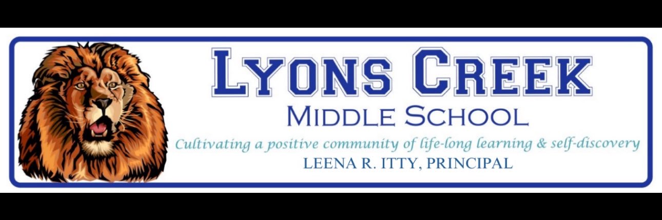 Lyons Creek Middle School banner