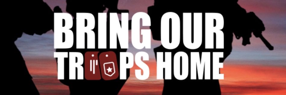 Bring Our Troops Home's banner