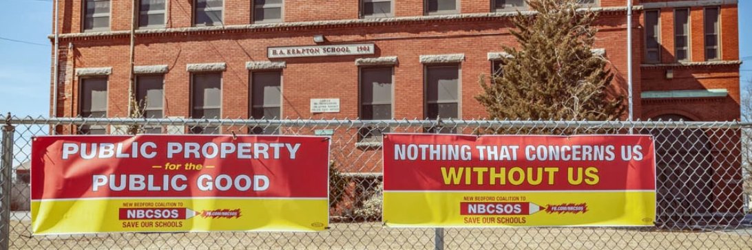 New Bedford Coalition to Save Our Schools banner