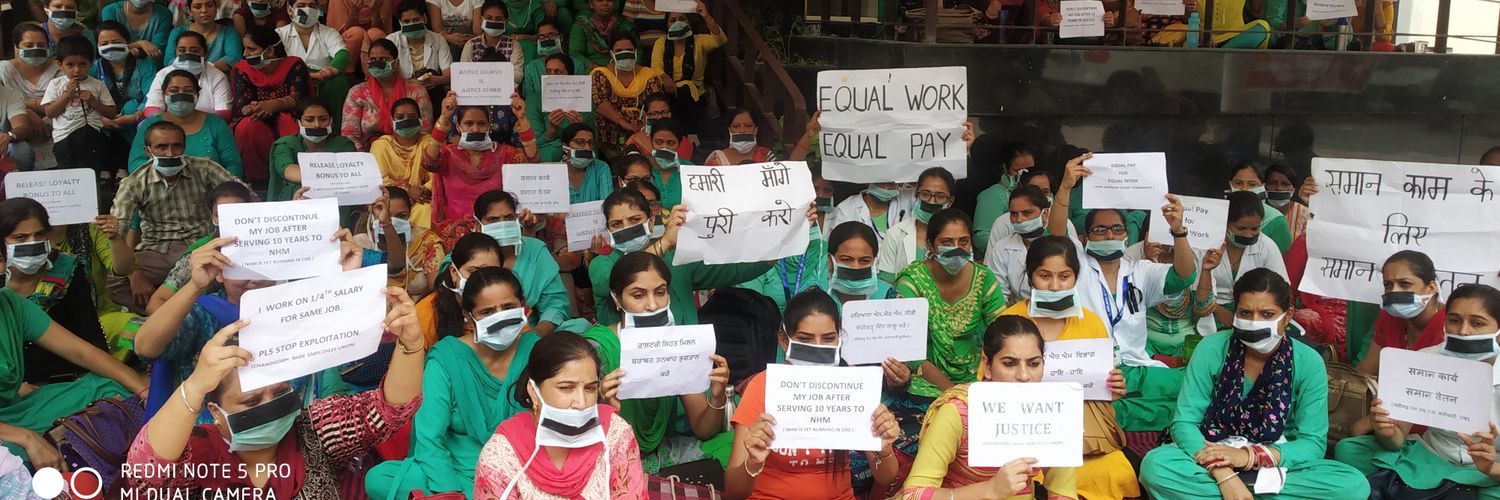 Chandigarh Nhm Employees Union (CNEU) banner