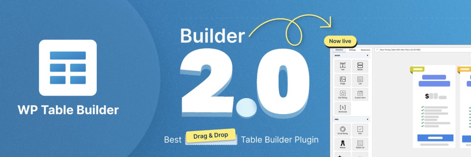 WP Table Builder banner