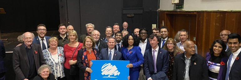 David Simmonds CBE, Conservative MP's banner