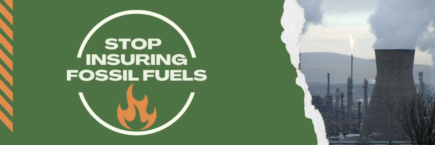 Stop Insuring Fossil Fuels banner