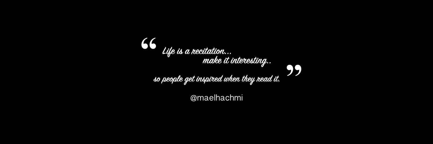 Twitter banner for @maelhachmi