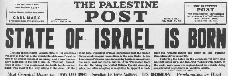 Today in Israel's History banner