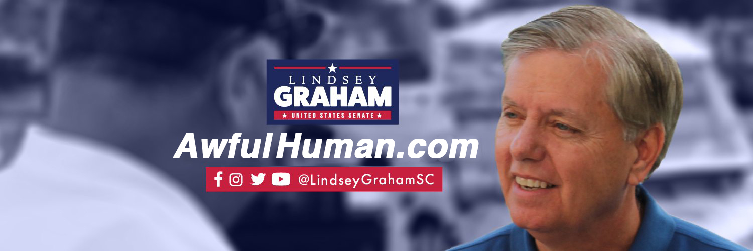 Lindsey Graham’s Conscience parody banner