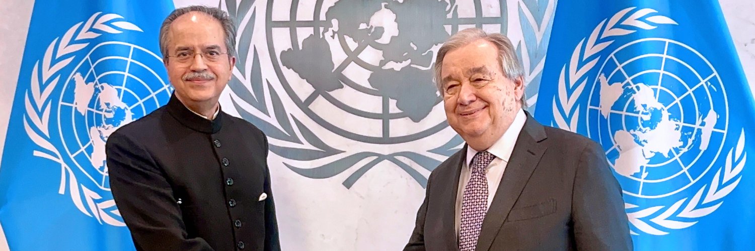 Asim Iftikhar Ahmad, PR of Pakistan to the UN's banner