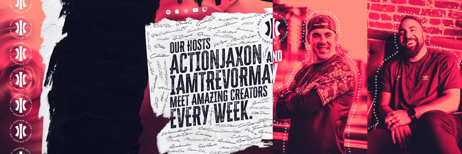 May Contain Action Podcast banner