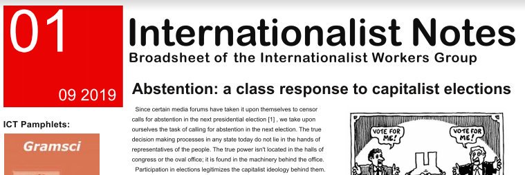Internationalist Workers' Group's banner