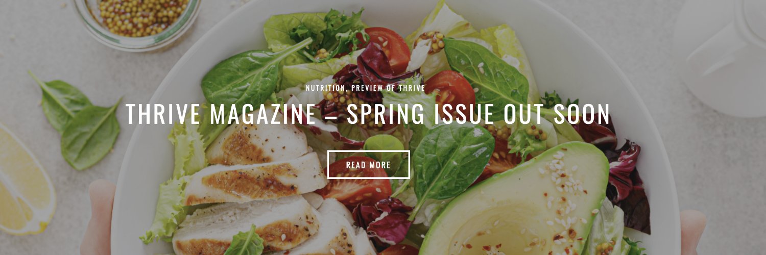 Thrive Health & Nutrition Magazine banner