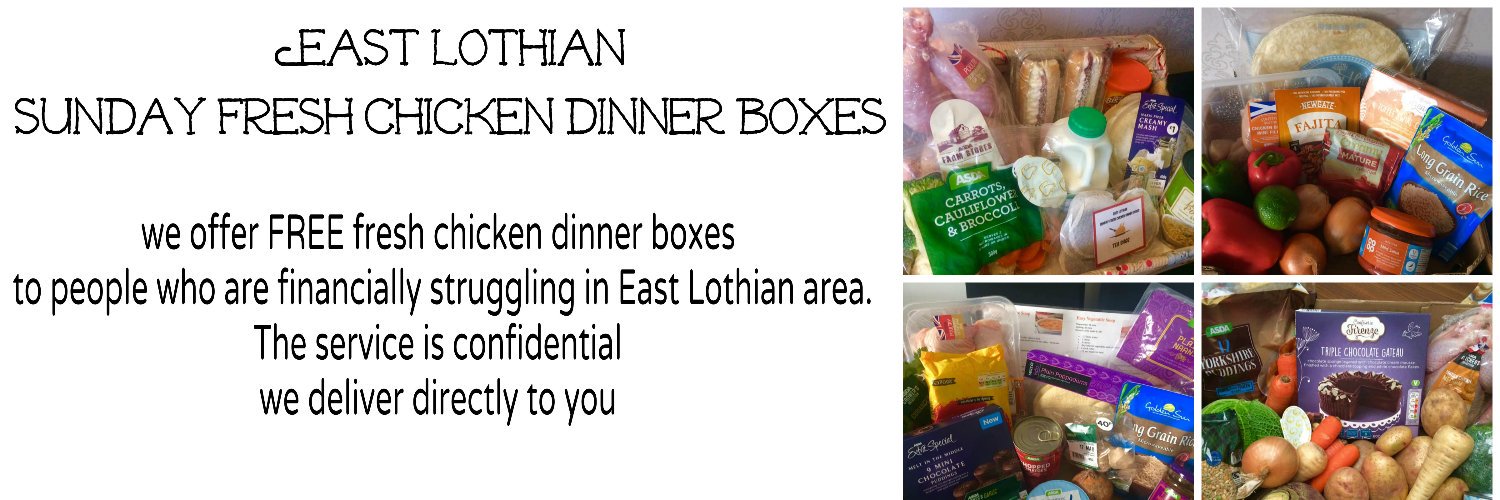 East Lothian Sunday Fresh Chicken Dinner boxes banner