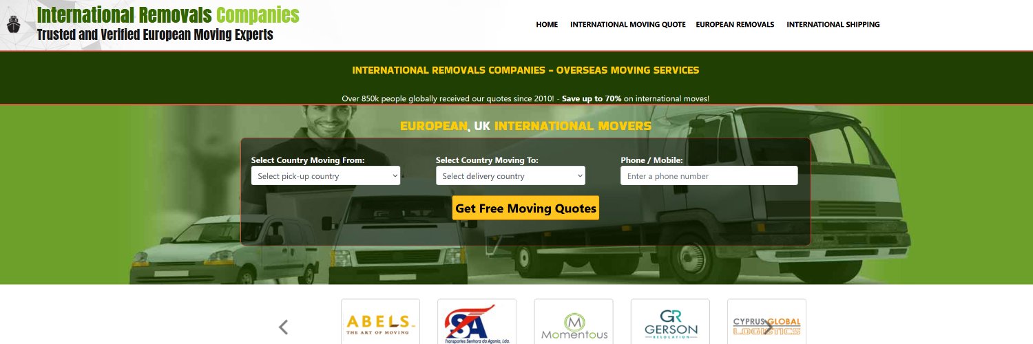 International Removals Companies banner